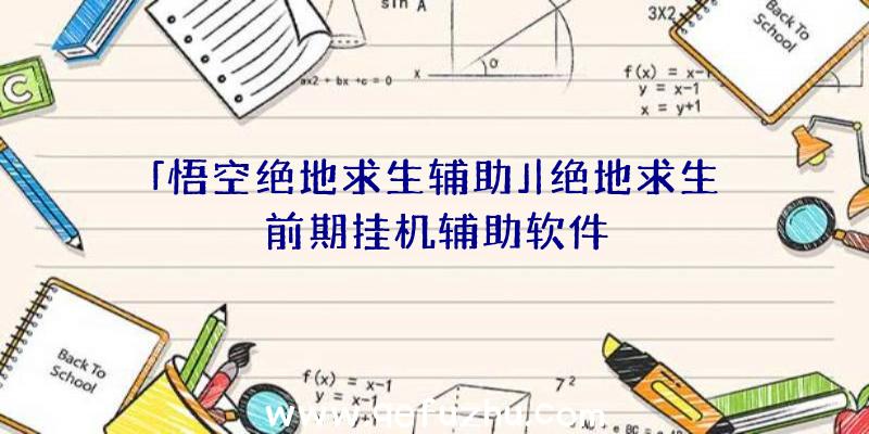 「悟空绝地求生辅助」|绝地求生前期挂机辅助软件